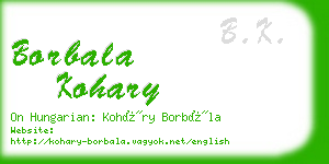 borbala kohary business card